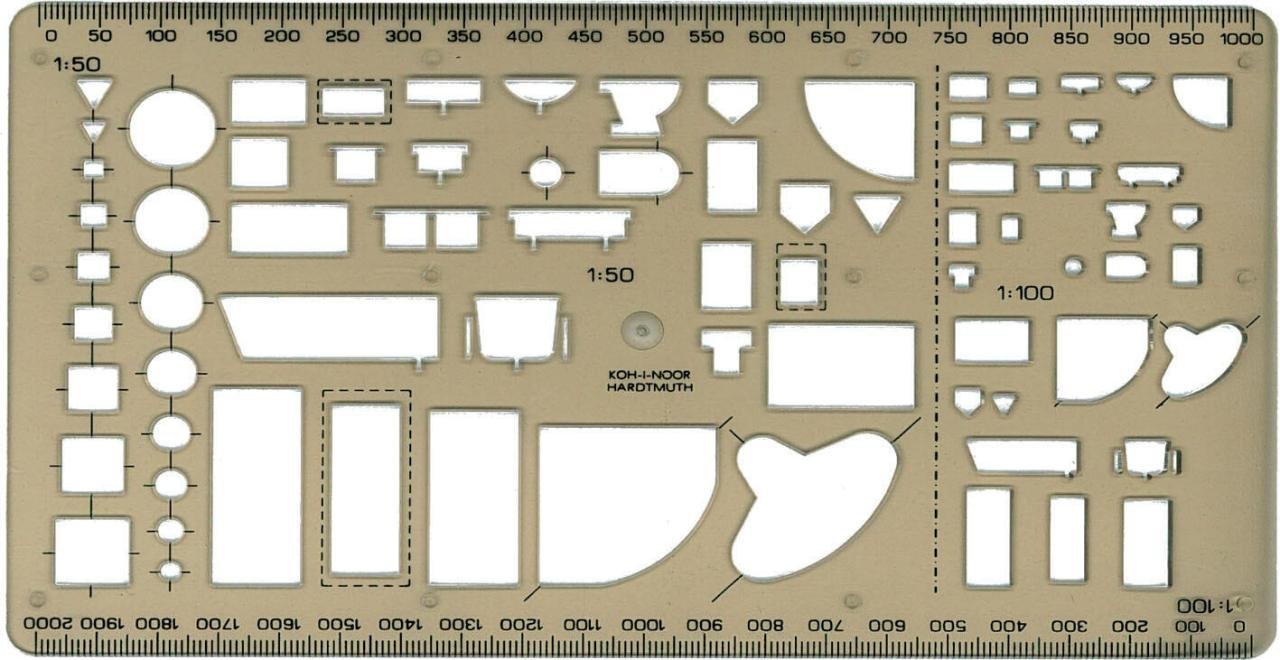 KOH-I-NOOR Zeichenschablone rauchfarbig