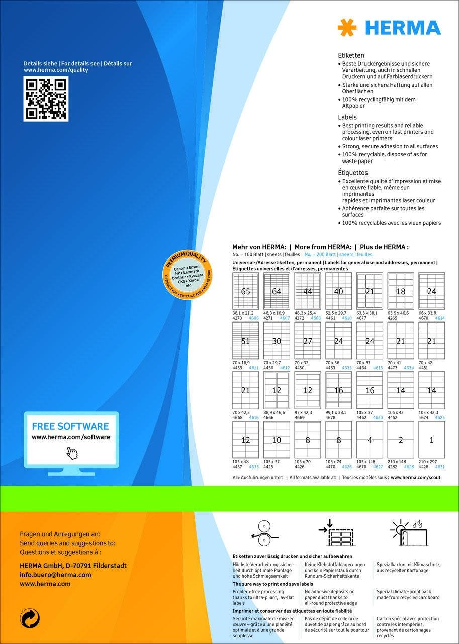 Thumbnail - HERMA Etiketten 8690 weiß 148,5 x 205,0 mm