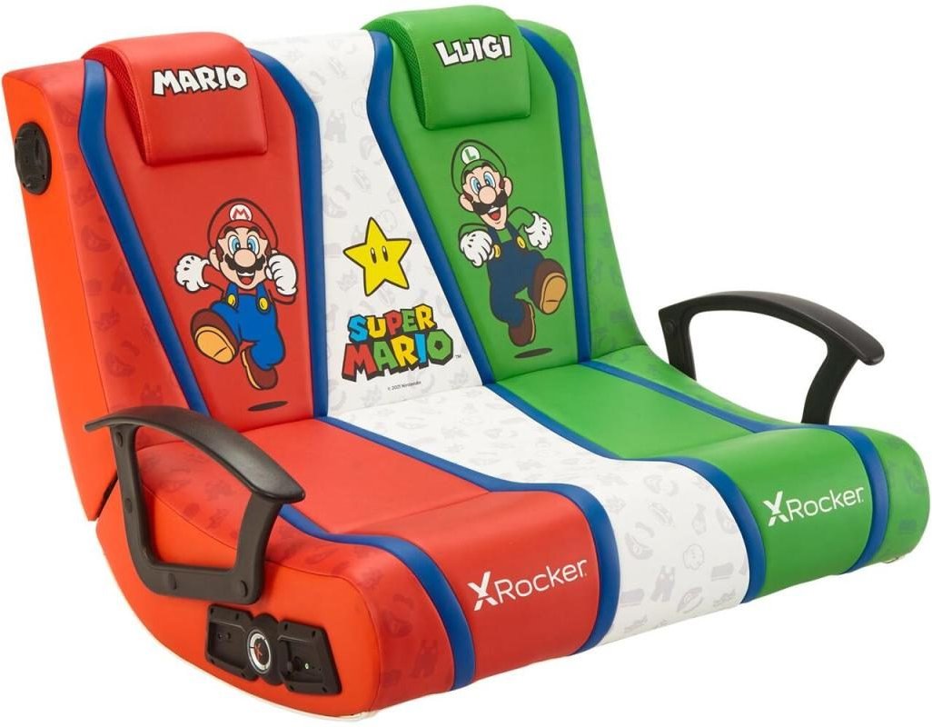X Rocker Nintendo Super Mario™ Dual Rivals Floor Rocker Gaming-Bodensessel für Kinder & Jugendliche mit 2.1 Soundsystem