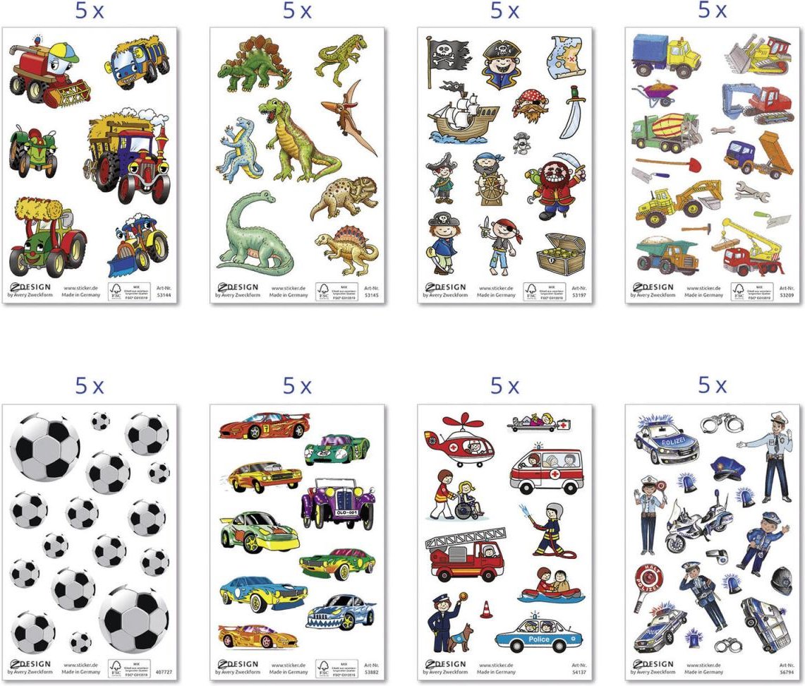 Thumbnail - AVERY Zweckform Aufkleber-Set für Jungen