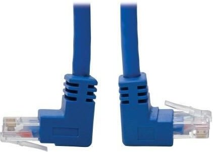 Eaton Tripp Lite Series Up/Down-Angle Cat6 Gigabit Molded UTP Ethernet Kabel (RJ45 Up-Angle M zu RJ45 Down-Angle M), Blu