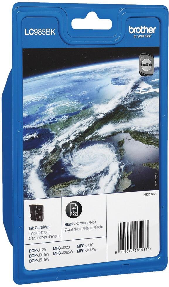 Brother Original LC-985BK Druckerpatrone schwarz 300 Seiten (LC985BK)
