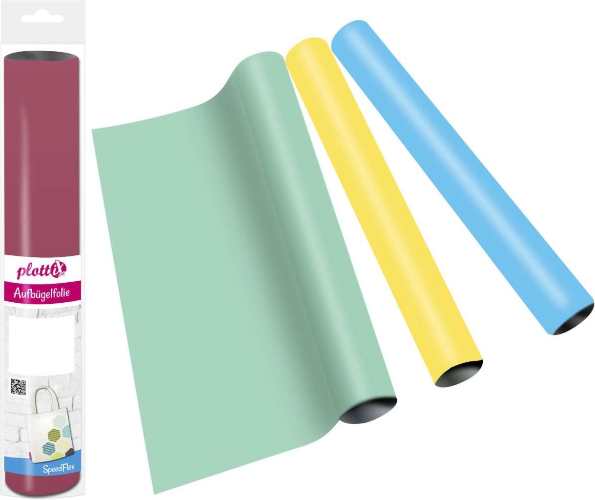 plottiX Aufbügelfolie 32 cm x 50 cm königsblau