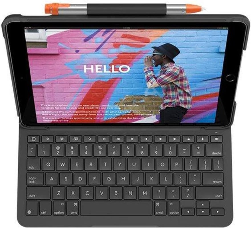 Thumbnail - Logitech Slim Folio Tastatur und Foliohülle grafit