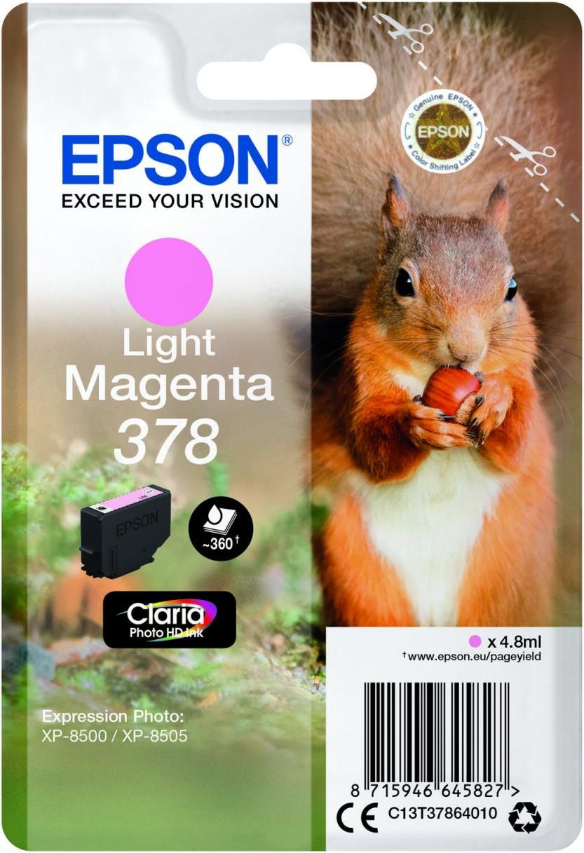 Epson Original 378 Eichhörnchen Druckerpatrone magenta hell 360 Seiten 4,8ml (C13T37864010)