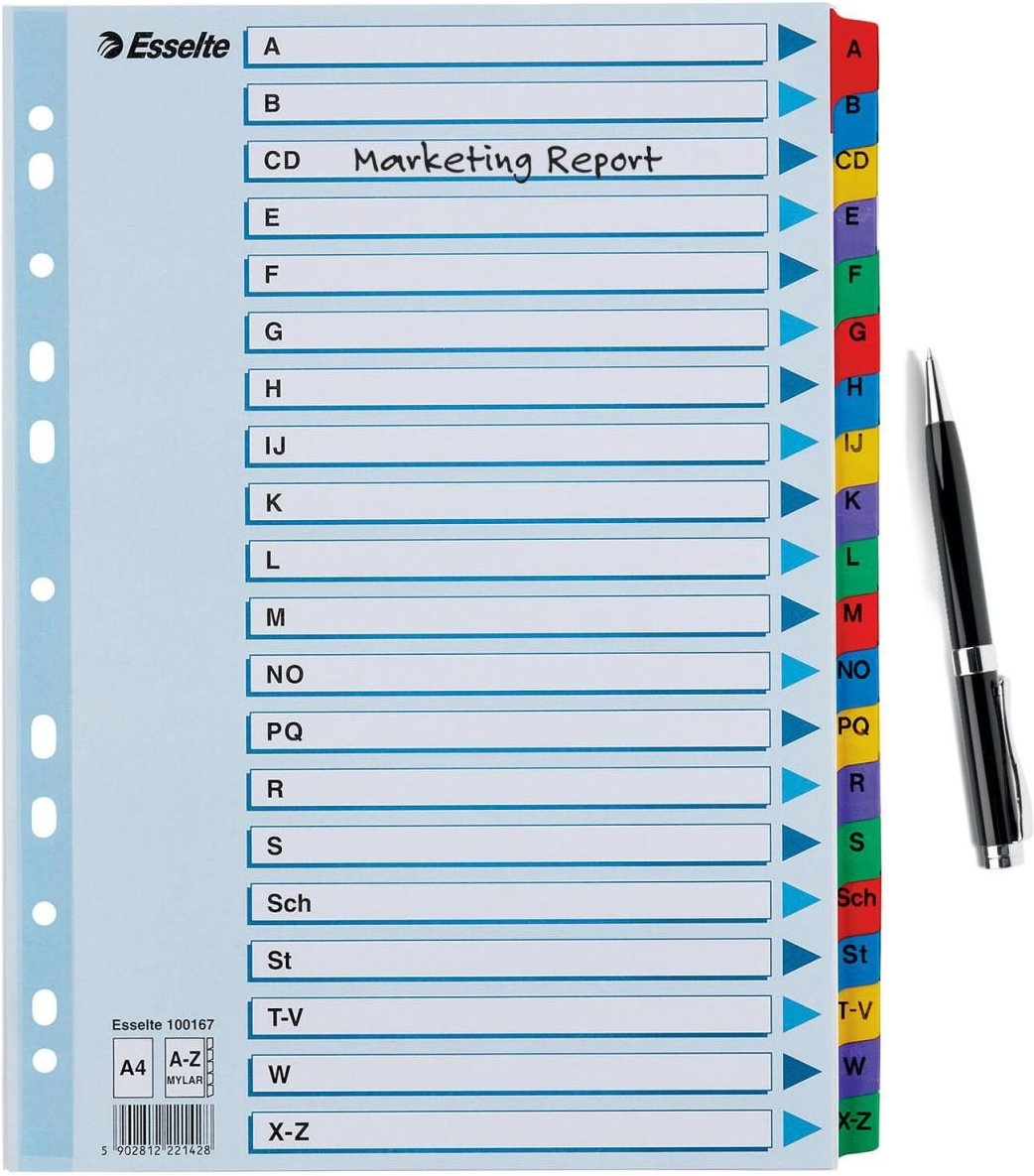 Thumbnail - Esselte Ordnerregister Vollformat A-Z farbig - 20-teilig