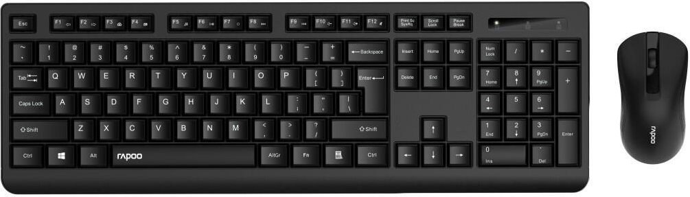Rapoo X1700 kabelloses Desktop-Set QWERTZ - Deutsch - Schwarz