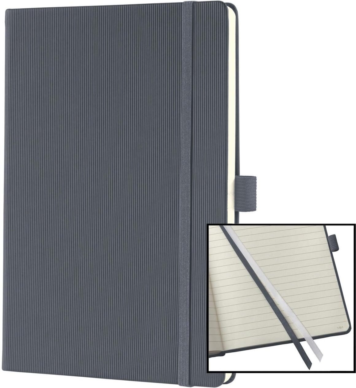 SIGEL Notizbuch Notizbuch,A5,liniert,d´grau, ca. DIN A5 liniert dunkelgrau