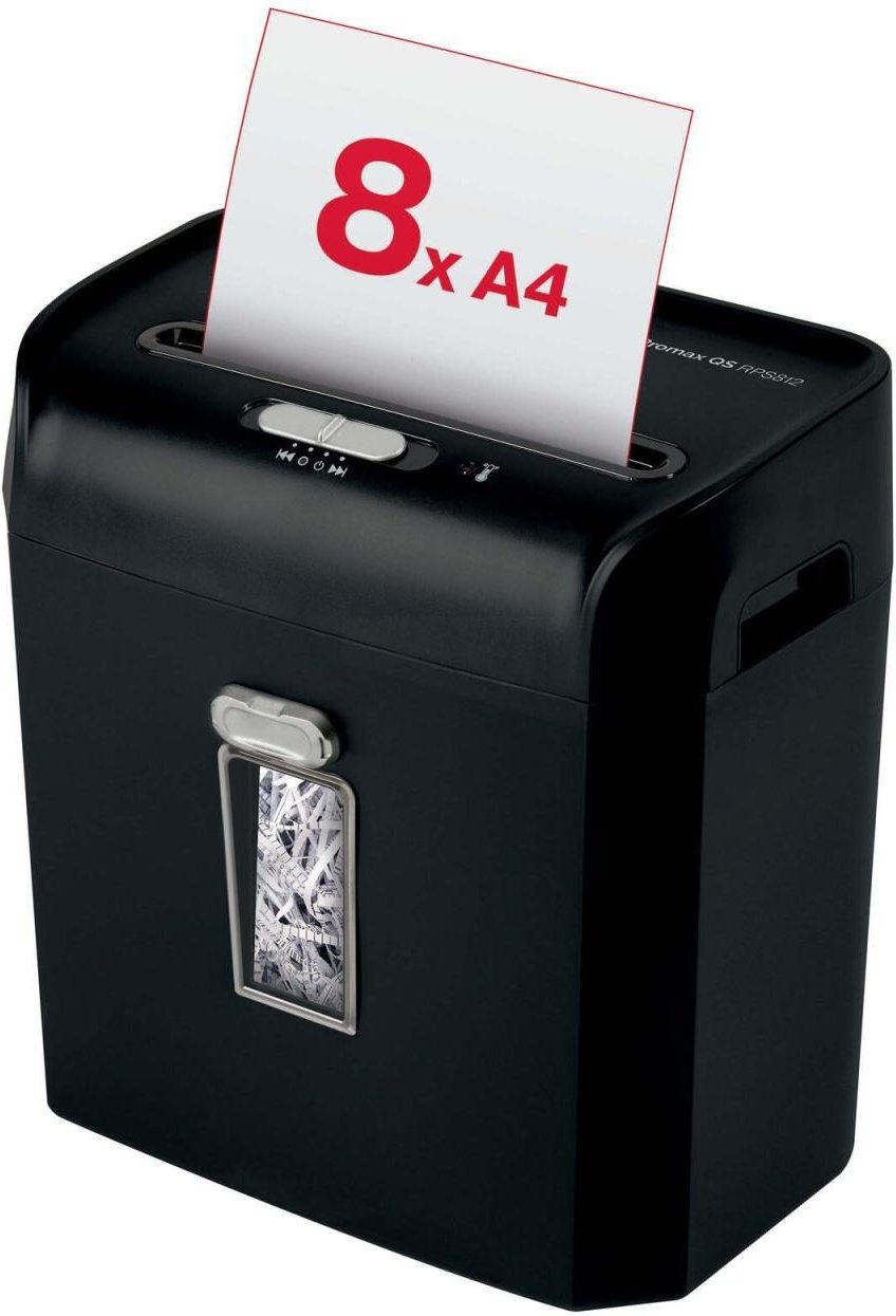Rexel ProMax RPS812 Aktenvernichter mit Streifenschnitt bis 8 Blatt schwarz