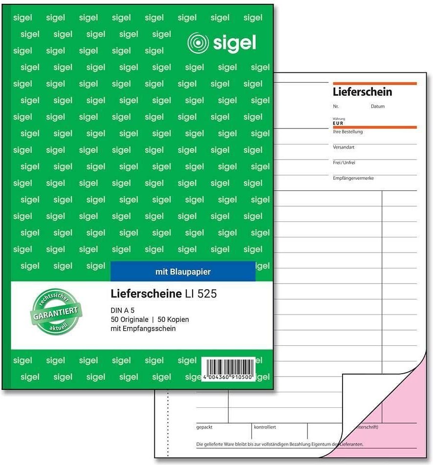 Thumbnail - SIGEL Lieferschein mit Empfangsschein Formularbuch LI525