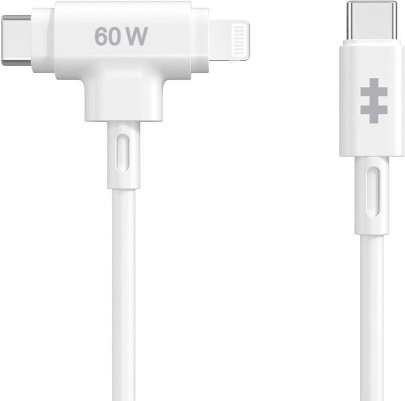 Hyper® HyperJuice USB-C und Lightning Hybrid-Silikonkabel (1,5m) - Weiß