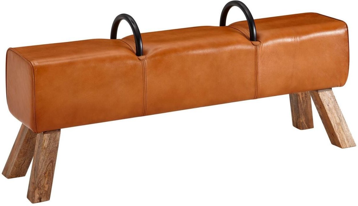 WOHNLING Sitzbank Echtleder braun