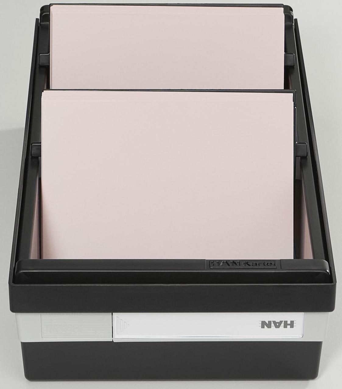 HAN Karteikasten A6 für 1.300 Karteikarten schwarz