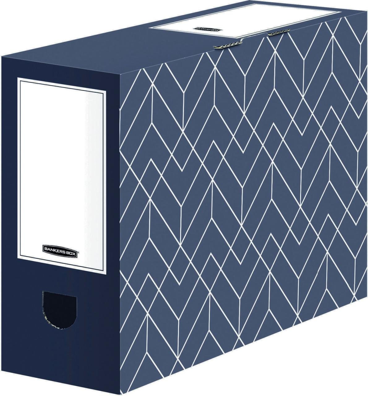 5 Bankers Box Archivboxen Bankers Box Décor Serie mitternachtsblau/weiß 10,0 x 34,5 x 25,3 cm