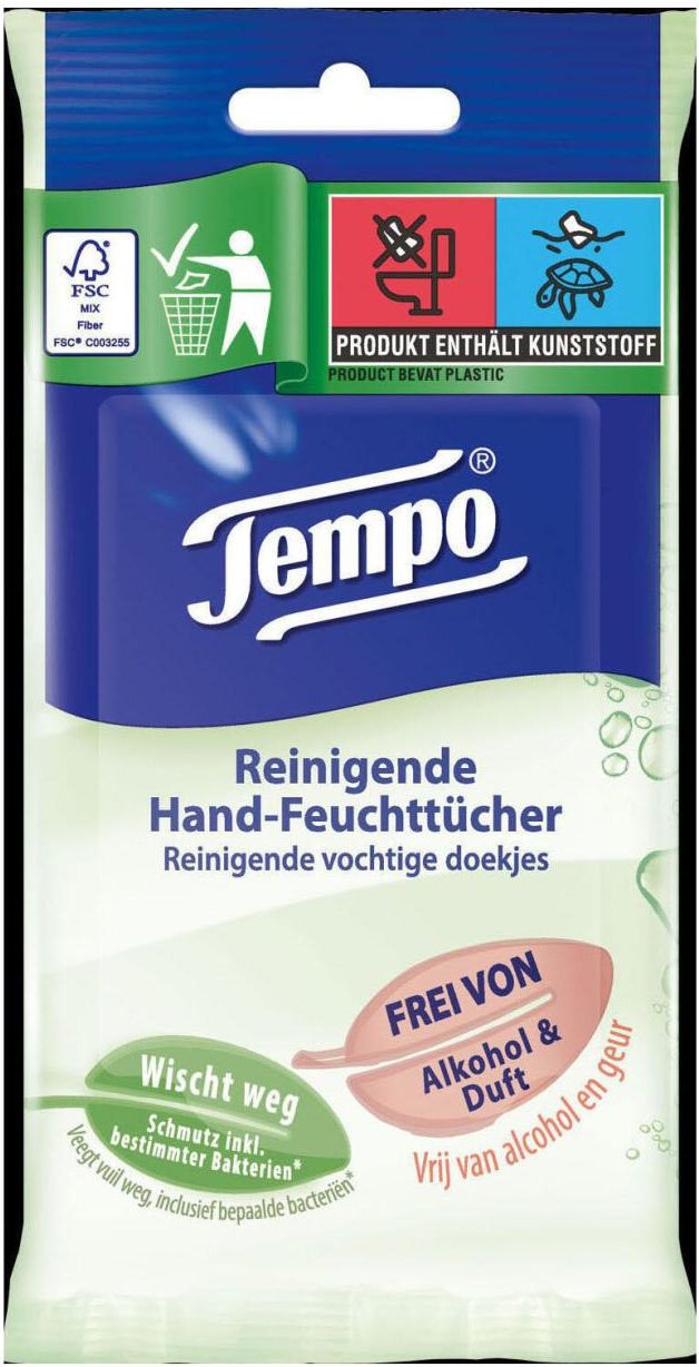 Tempo Handreinigungstücher Reinigend 1-lagig