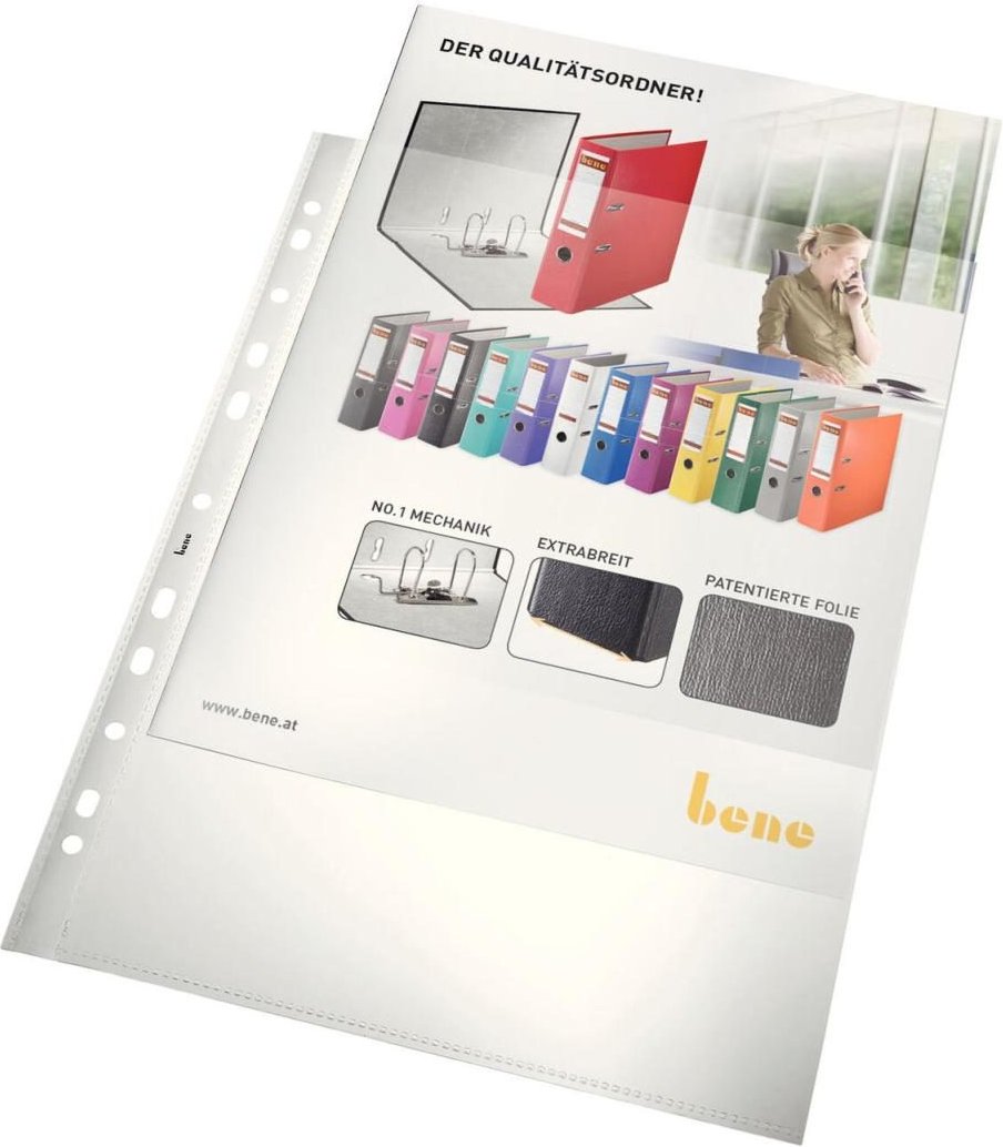 bene Prospekthüllen DIN A4 0.14 mm glasklar