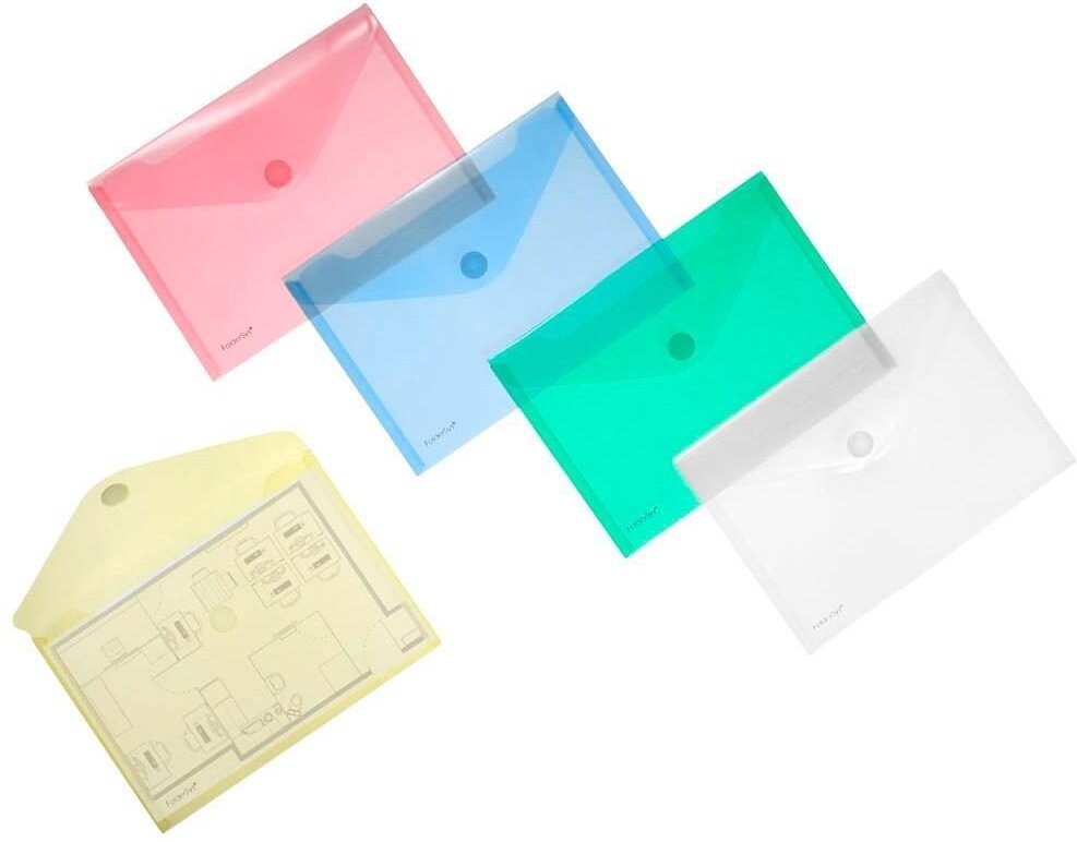 FolderSys Dokumententaschen DIN A5 farbsortiert glatt 0,20 mm - 10 Stück