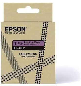 Epson LabelWorks LK-4UBP - Schwarz auf Violett - Rolle (1,2 cm x 8 m) 1 Kassette