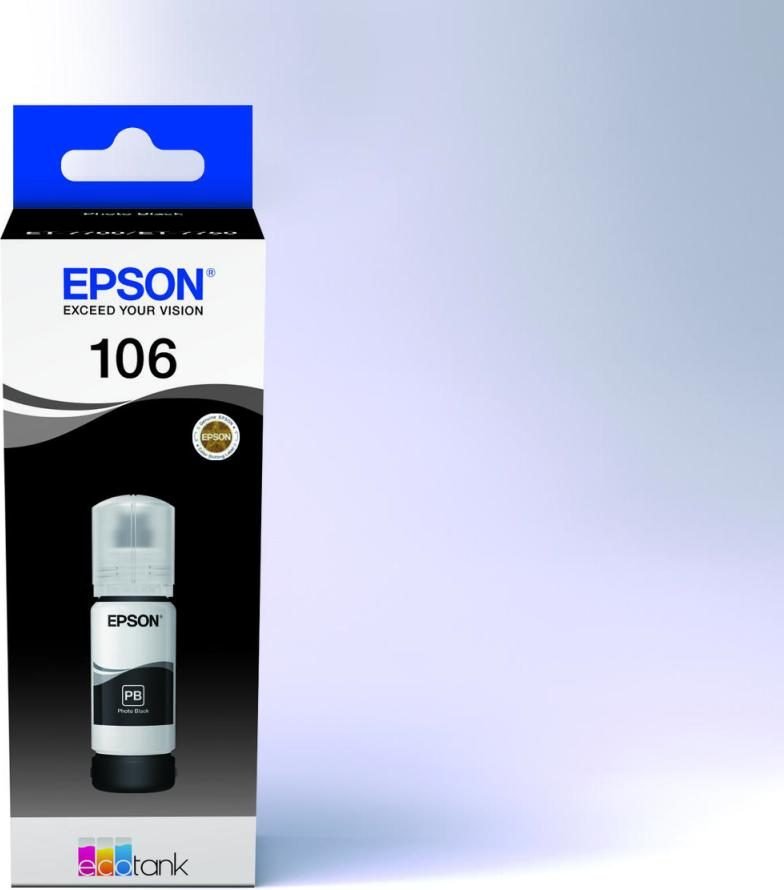 Thumbnail - Epson Original EcoTank 106 Nachfülltinte - fotoschwarz (C13T00R140)