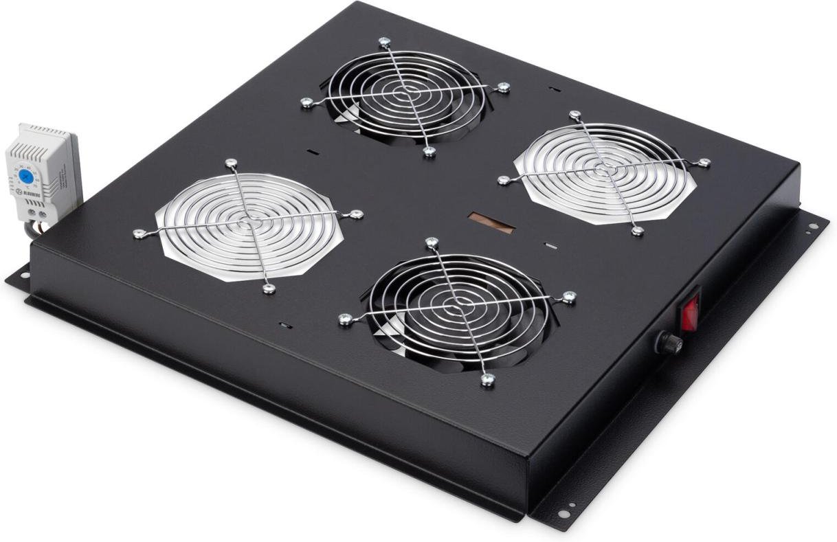 Digitus Dachlüftermodule für 19" Unique- und Dynamic Basic Schränke 2 Lüfter RAL9005 schwarz (DN-19 FAN-2-B-N)