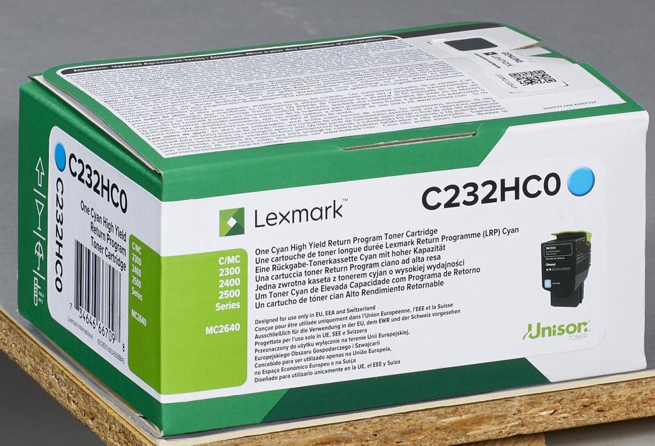 Lexmark Original Toner - cyan (C232HC0) für C2325dw, C2425dw, C2535dw, MC2325adw, MC2425adw, MC2535adwe