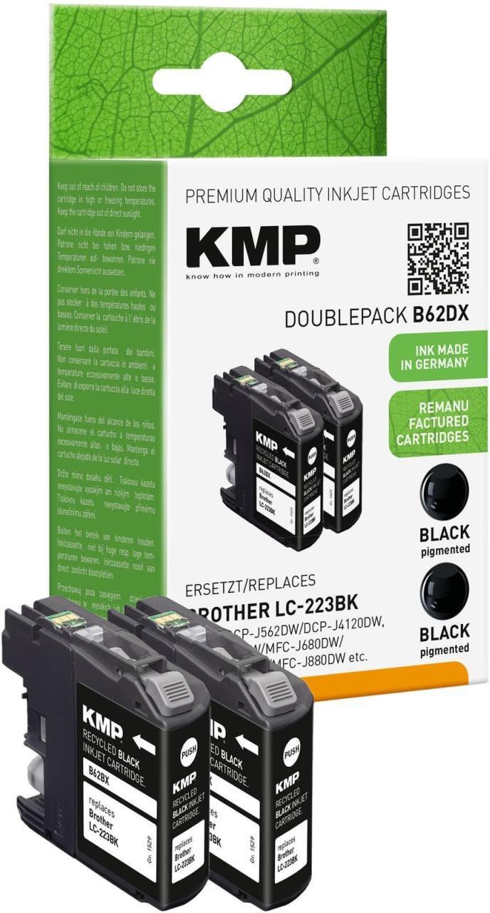 Thumbnail - KMP Druckerpatronen B62DX schwarz kompatibel zu brother LC223BK, 2er-Set