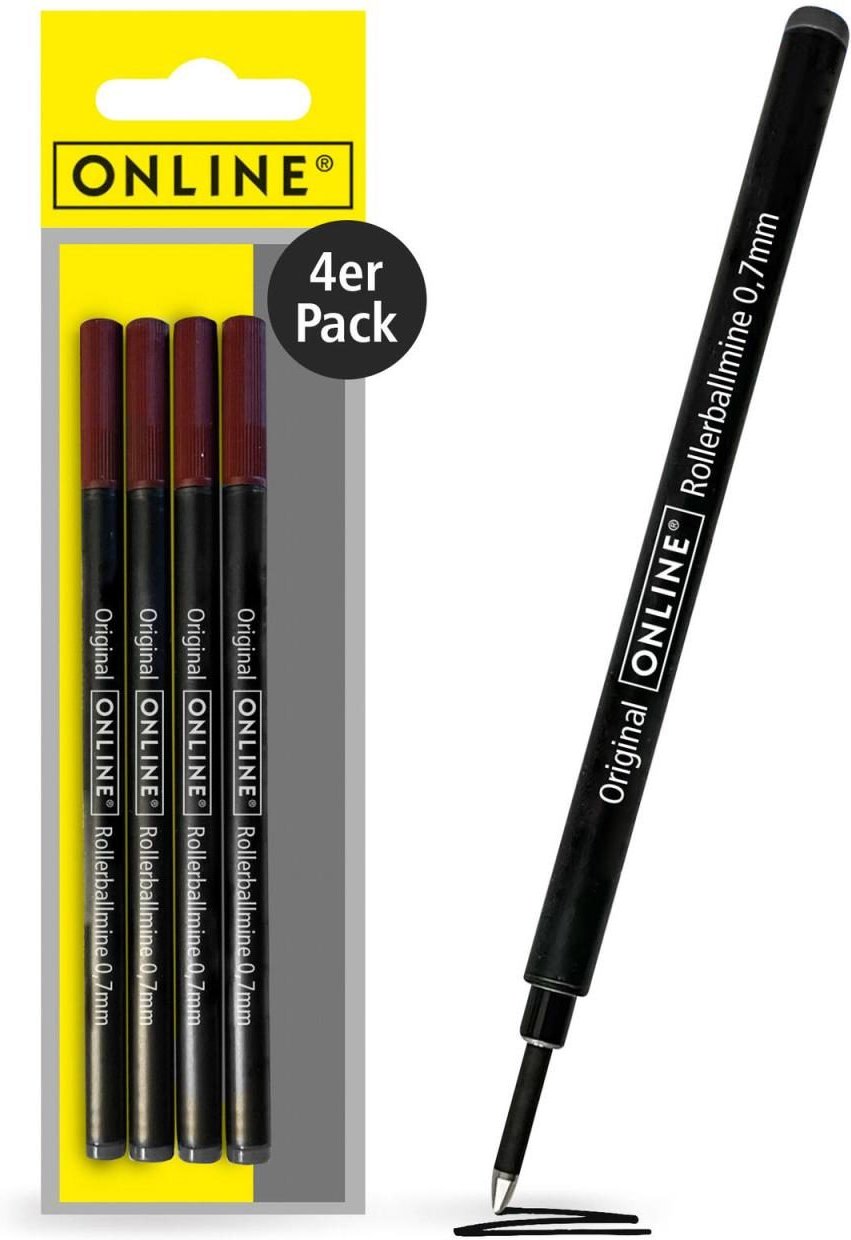 ONLINE® Rollerball-Minen Gelschreiberminen 0.7 mm Schwarz