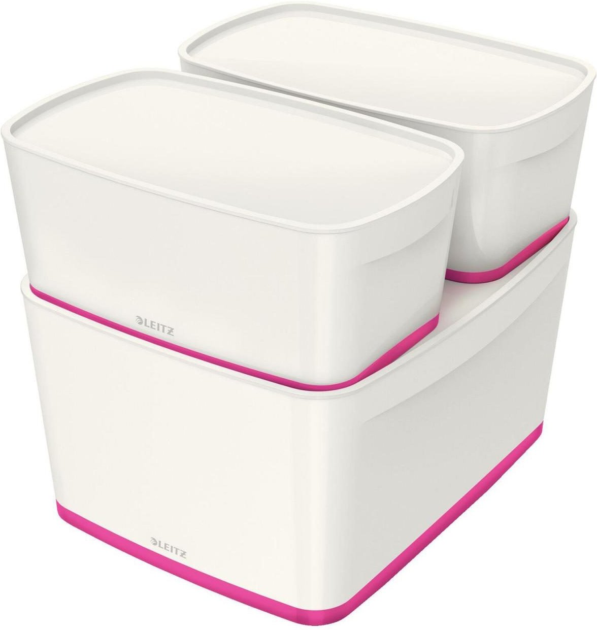 Thumbnail - LEITZ Aufbewahrungsbox 18,0 l - 38,5 x 31,8 x 19,8 cm perlweiß/pink