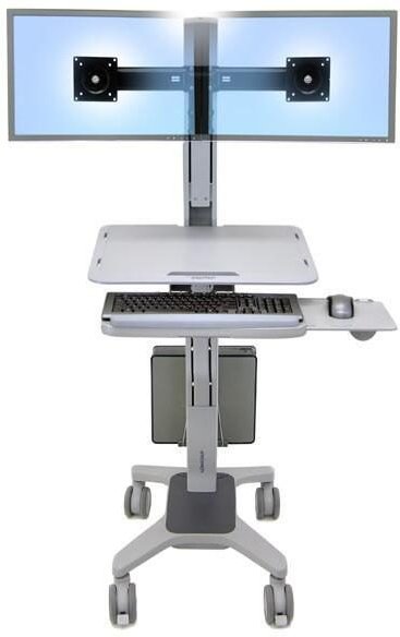 Ergotron Neo-Flex Dual WideView WorkSpace Computerwagen für zwei Monitore bis 55,88 cm 22 Zoll grau