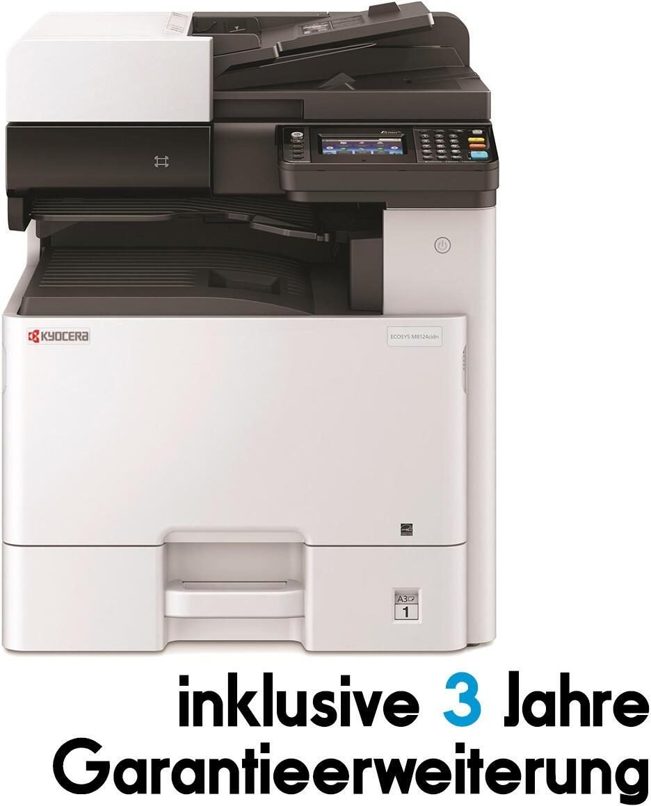 Inklusive 3 Jahre Garantie KYOCERA Klimaschutz-System ECOSYS M8124cidn/KL3 Farblaser-Multifunktionsgerät