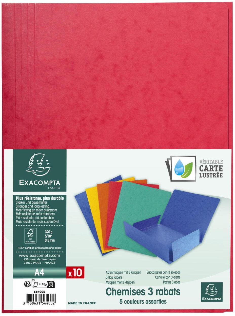 Exacompta Sammelmappen DIN A4 2 x grün, rot, blau, orange, gelb