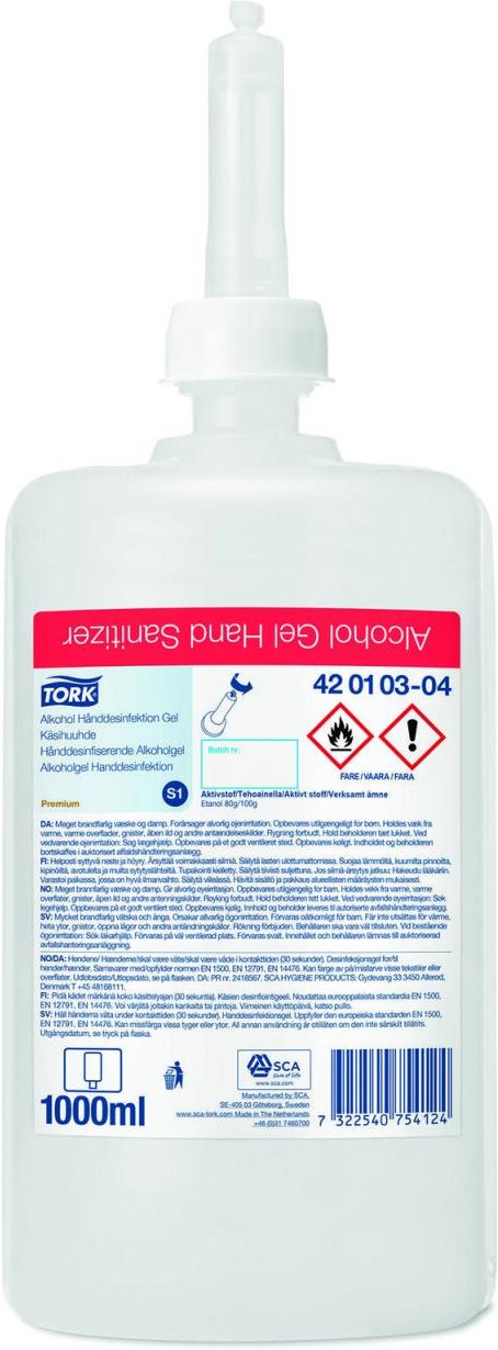 TORK Händedesinfektionsgel 1,0 l