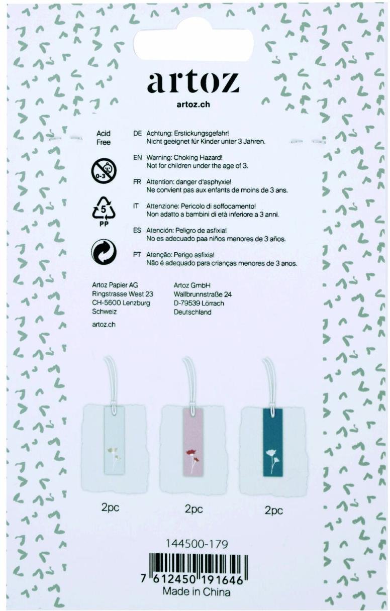 artoz Geschenkanhänger farbsortiert