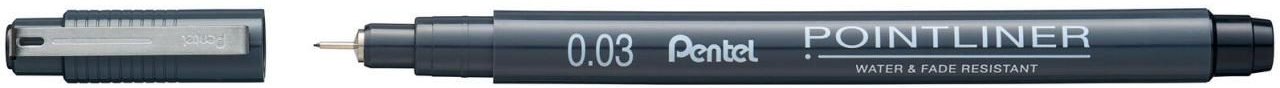 Pentel Pointliner Fineliner 0.03 mm Schwarz