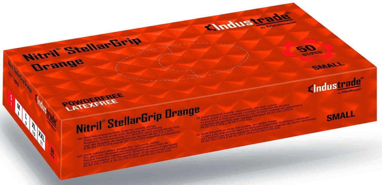 Industrade® Einmalhandschuhe Nitril® StellarGrip Orange S orange