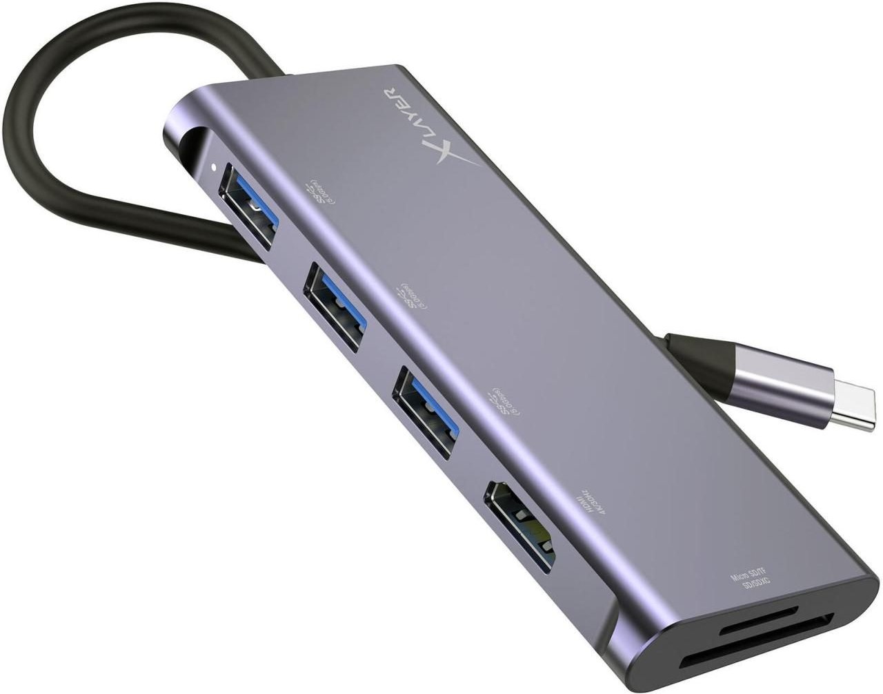 XLAYER Multiport-Adapter USB C Hub 6-in-1 6-in-1