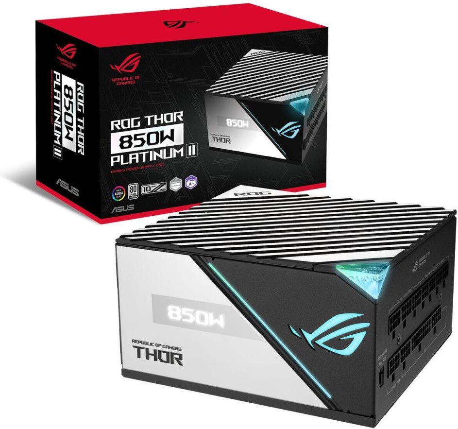 ASUS ROG Thor 850W Platinum II Netzteil (Aura Sync RGB Belechtung, OLED Display,135-mm-Axial-Tech-Lüfter mit PWM-Steueru