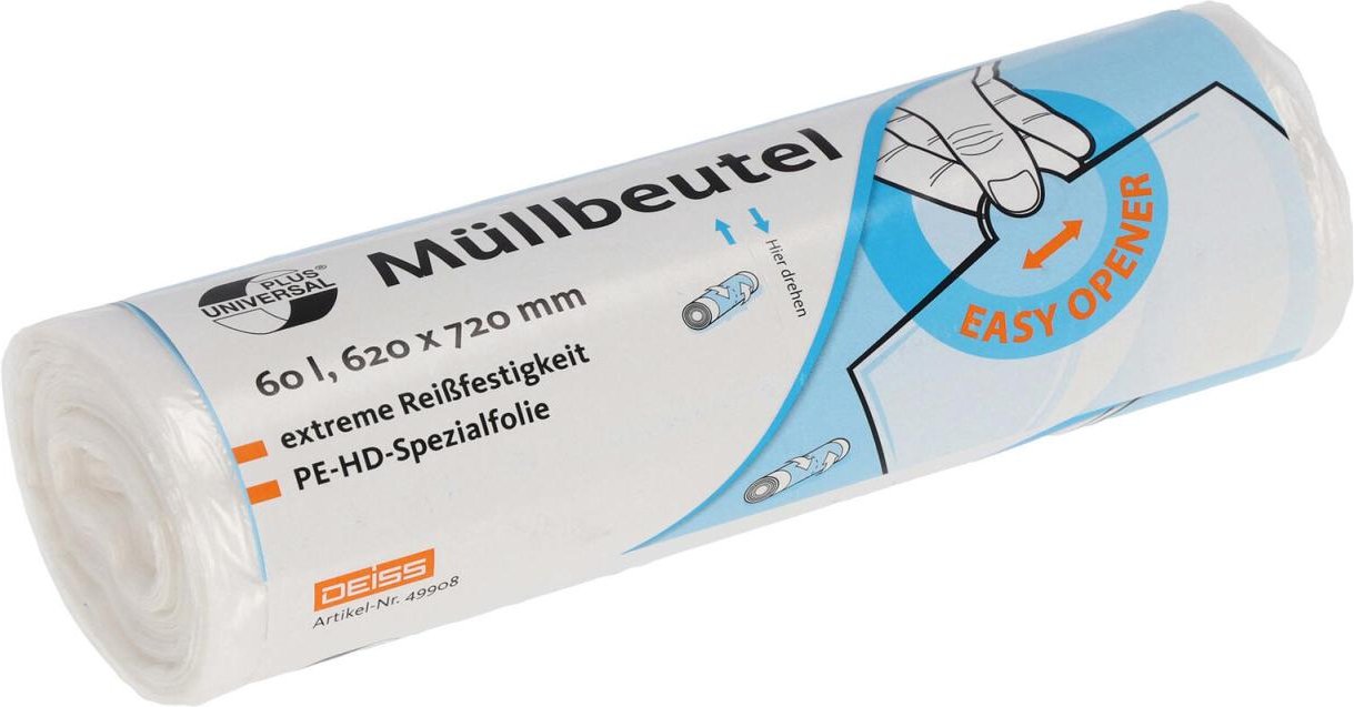 Thumbnail - DEISS UNIVERSAL PLUS® Müllbeutel 60,0 l transparent