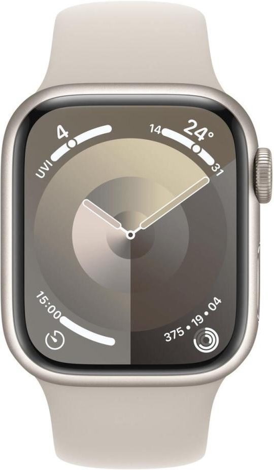 Apple Watch Series 9 (GPS + Cellular) 41mm Aluminiumgehäuse polarstern, Sportband polarstern, M/L