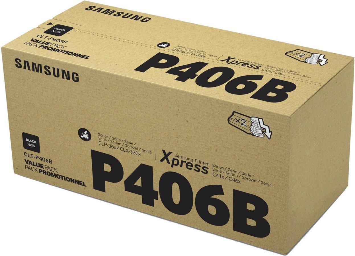 HP Original CLT-P406B Twin-Pack Toner schwarz 3.000 Seiten (CLT-P406B/ELS) für CLP-C365, CLP-360, CLX-3305