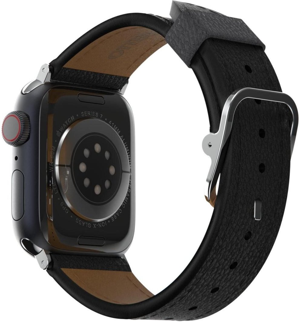 OtterBox Symmetry Cactus Leather Watch Band for Apple Watch 41/40/38mm Noir Ash - black