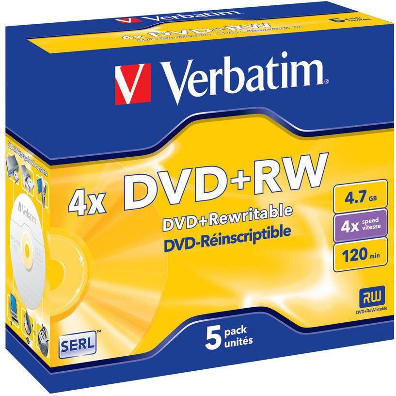 Verbatim DVD+RW 4,7 GB 5er JC Jewel Case