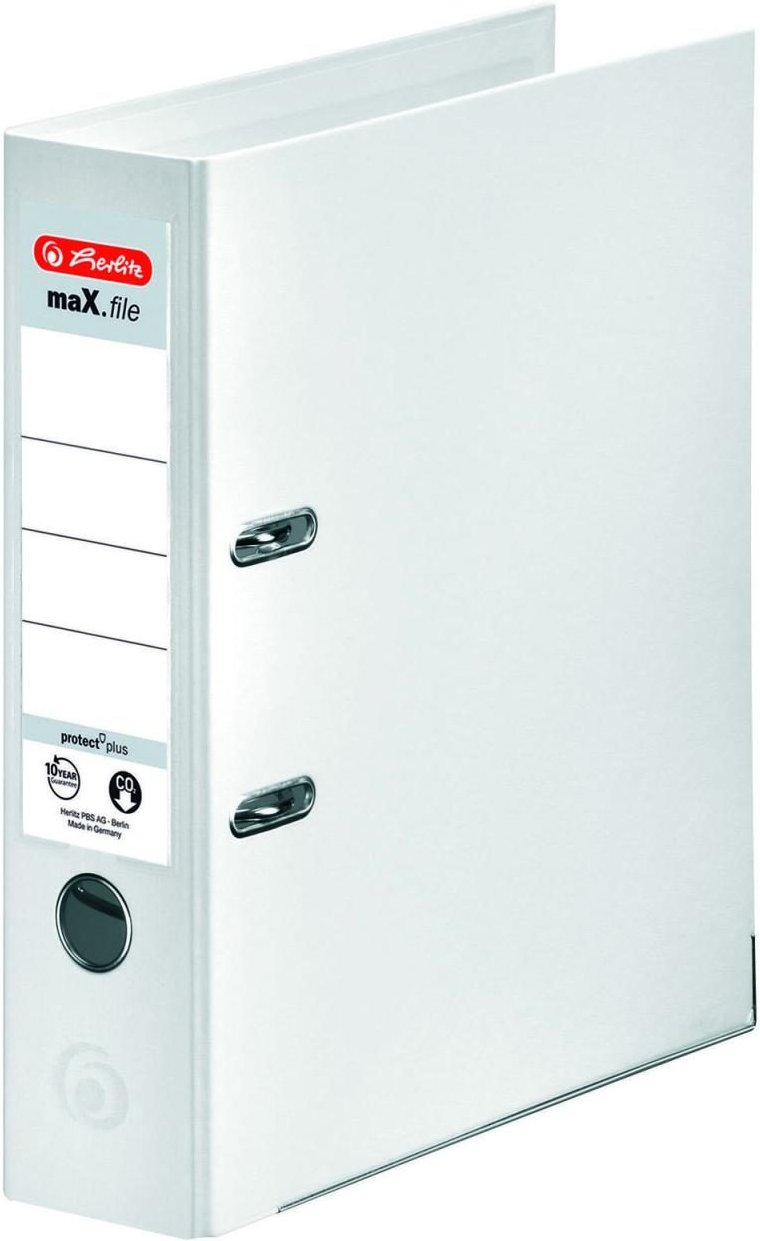 herlitz Ordner Rückenbreite 8 cm DIN A4 Kunststoff weiß