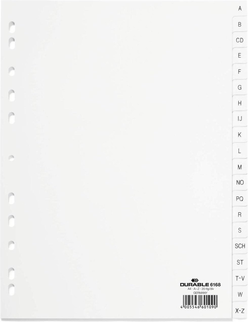 Thumbnail - DURABLE A-Z Ordnerregister A4 - 20-teilig - weiß
