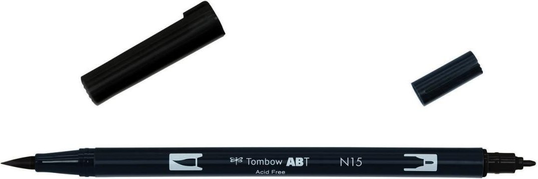 Thumbnail - Tombow Brush-Pen Schwarz 0.8 + 3.3 mm