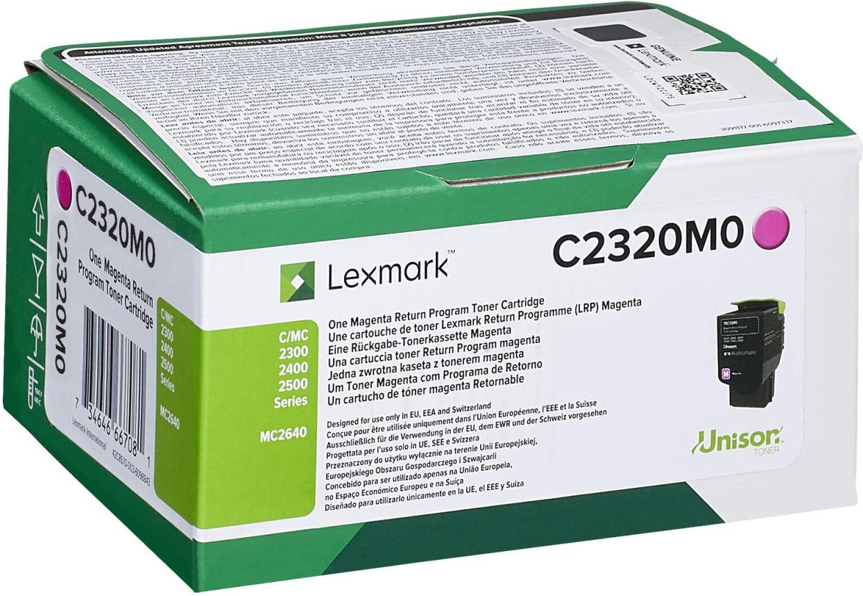 Lexmark Original Toner - magenta (C2320M0) für C2325dw, C2425dw, C2535dw, MC2325adw, MC2425adw, MC2535adwe