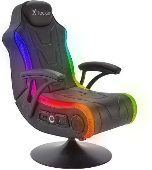 X Rocker MONSOON 4.1 Gaming-Sessel mit LED-Beleuchtung, Wireless Audiosystem und Vibrationsmotor - schwarz
