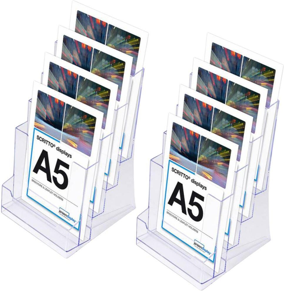 Showdown® Displays SL Tischprospekthalter A5 4-Fach transparent