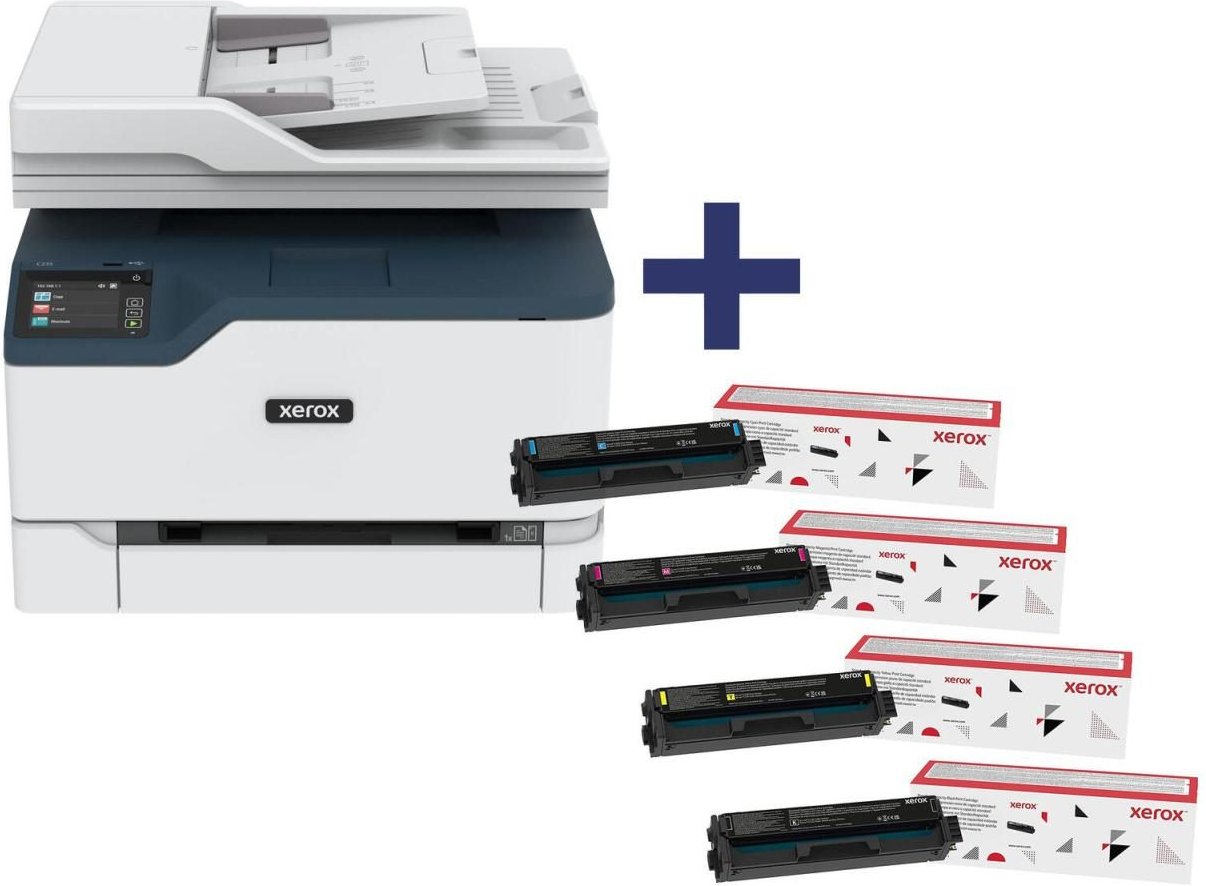 Xerox C235 Farblaser-Multifunktionsgerät inkl. Original Xerox Toner Set (CMYK)