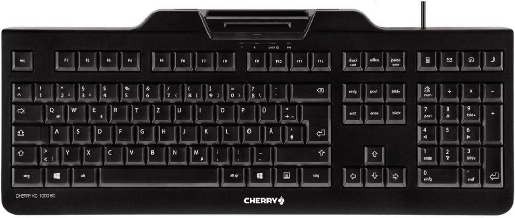 CHERRY KC 1000 SC kabelgebundene Tastatur mit Kartenlesegerät (USB, schwarz)